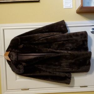 George Dark Brown Faux Fur Coat